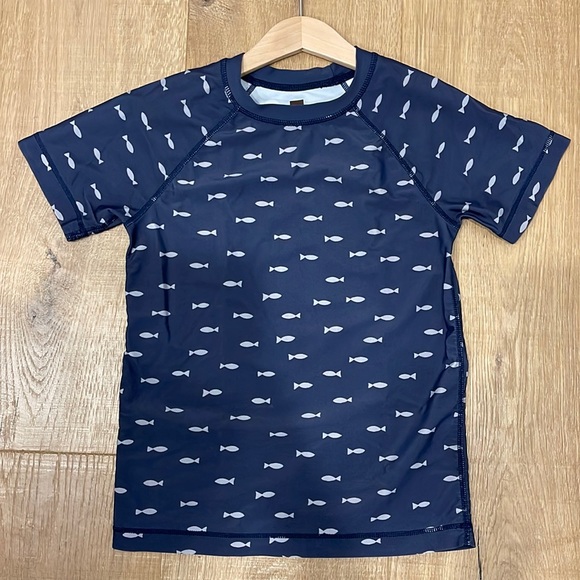 Tea Collection Kids Short Sleeve Rash Guard Swim Shirt - Size 8 - Picture 1 of 4